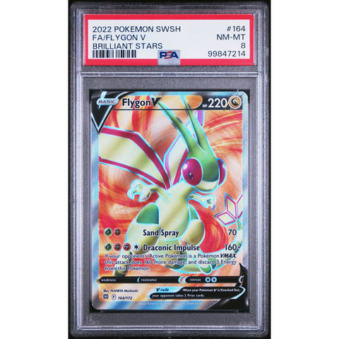 2022 POKEMON BRILLIANT STARS FLYGON 164/172 PSA 8