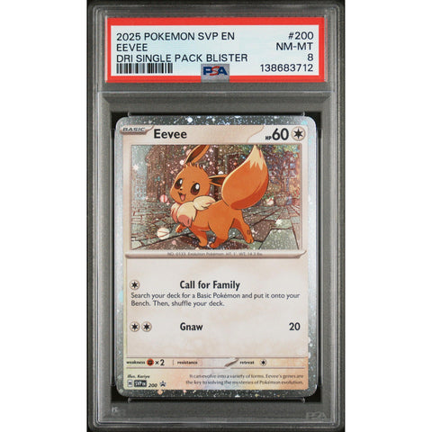 2025 POKEMON EEVEE DESTINED RIVALS SINGLE PACK BLISTER SVP200 PSA 8