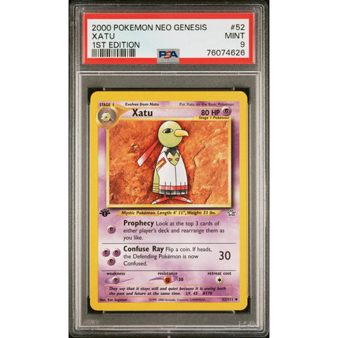 2000 POKEMON NEO GENESIS 1ST EDITION XATU 52/111 PSA 9