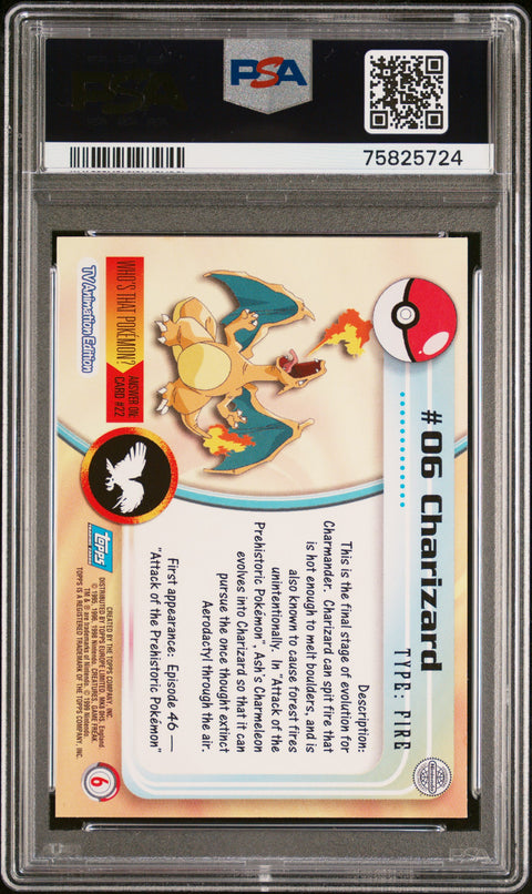 1999 POKEMON TOPPS TV CHARIZARD UNITED KINGDOM 6 PSA 8