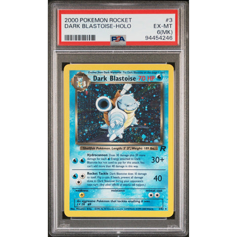 2000 POKEMON ROCKET DARK BLASTOISE MARKED 3/82 PSA 6 MARKED