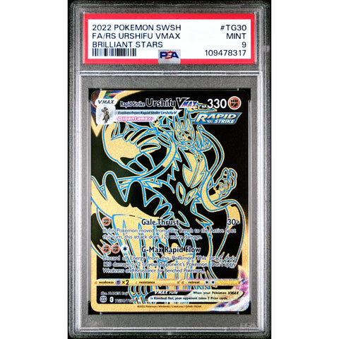 2022 POKEMON BRILLIANT STARS RAPID STRIKE URSHIFU VMAX TG29/TG30 PSA 9