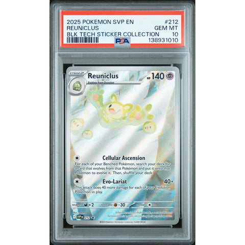 2025 POKEMON REUNICLUS BLACK BOLT TECH STICKER COLLECTION SVP212 PSA 10