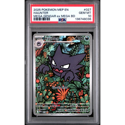 2025 POKEMON HAUNTER MEGA GENGAR EX MEGA BATTLE DECK MEP027 PSA 10