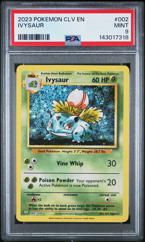 2023 POKEMON IVYSAUR CLV 002/034 PSA 9