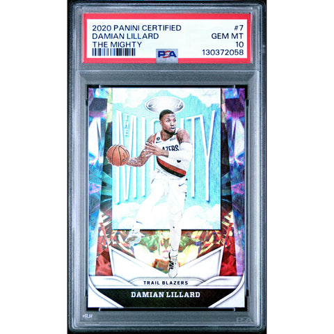 2020 PANINI PANINI CERTIFIED THE MIGHTY DAMIAN LILLARD 7 PSA 10