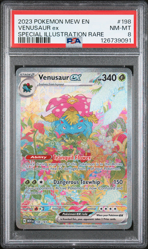 2023 POKEMON 151 VENUSAUR EX SPECIAL ILLUSTRATION RARE 198/165 PSA 8