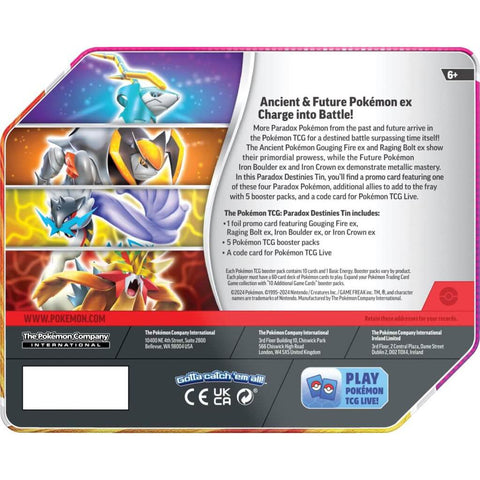 Pokemon TCG: Paradox Destinies Tin (5 Packs)