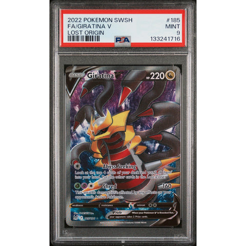 2022 POKEMON LOST ORIGIN GIRATINA V 185/196 PSA 9