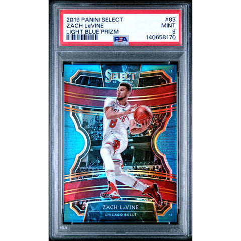 2019 PANINI PANINI SELECT ZACH LAVINE LIGHT BLUE PRIZM 83 PSA 9