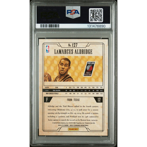 2014 PANINI PANINI GOLD STANDARD LAMARCUS ALDRIDGE BLACK 127 PSA 8