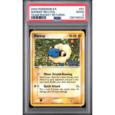 2004 POKEMON TEAM ROCKET RETURNS MAREEP REVERSE HOLO 67/109 PSA 2