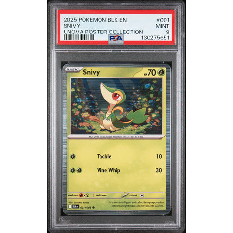 2025 POKEMON BLK EN-BLACK BOLT SNIVY UNOVA POSTER COLLECTION 001/086 PSA 9