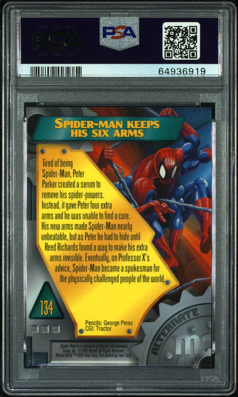 1995 MARVEL METAL SPIDER-MAN 134 PSA 8