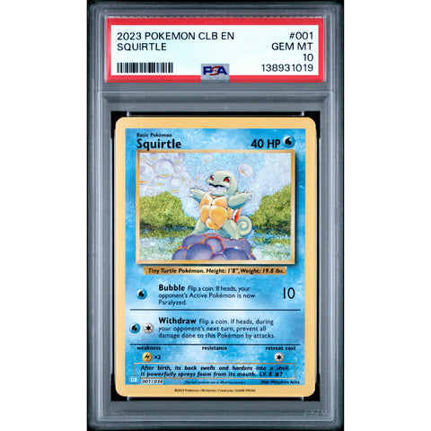 2023 POKEMON CLB SQUIRTLE 001/034 PSA 10