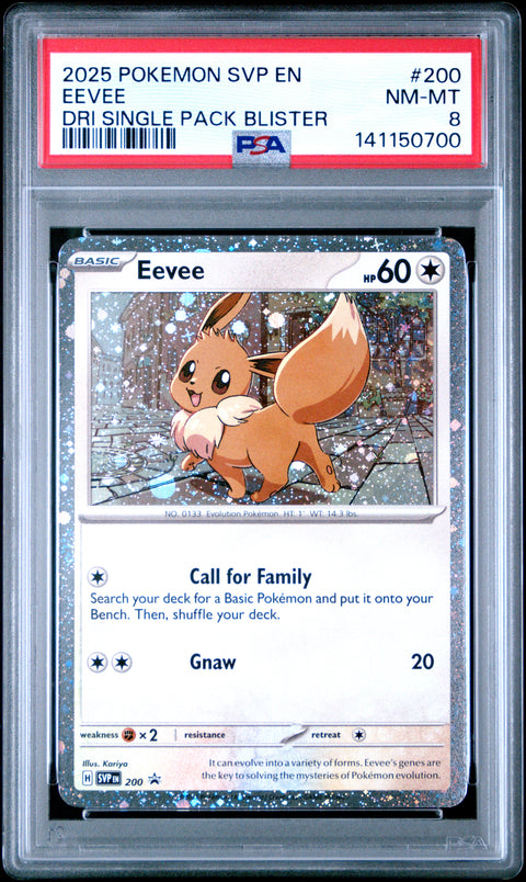 2025 POKEMON EEVEE DESTINED RIVALS SINGLE PACK BLISTER SVP 200 PSA 8