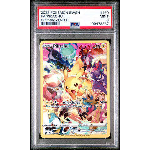 2023 POKEMON CROWN ZENITH PIKACHU 160/159 PSA 9