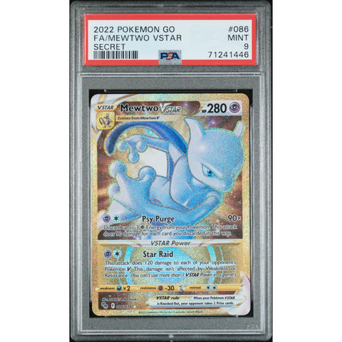 2022 POKEMON GO MEWTWO VSTAR SECRET 086 PSA 9