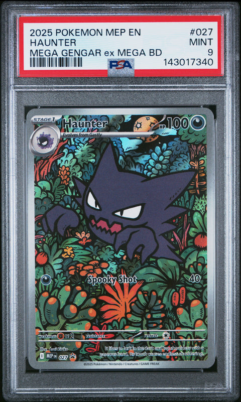 2026 POKEMON HAUNTER MEGA GENGAR EX BATTLE DECK MEP 027 PSA 9