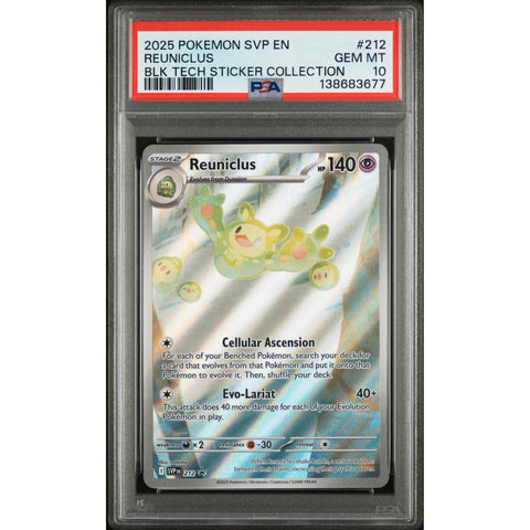 2025 POKEMON REUNICLUS BLACK BOLT TECH STICKER COLLECTION SVP212 PSA 10