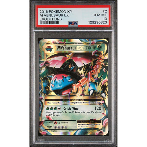 2016 POKEMON XY EVOLUTIONS MEGA VENUSAUR EX 2/109 PSA 10