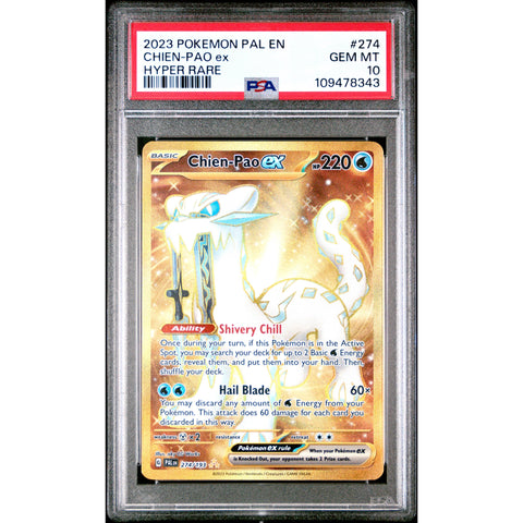 2023 POKEMON PALDEA EVOLVED CHIEN-PAO EX HYPER RARE 274/193 PSA 10