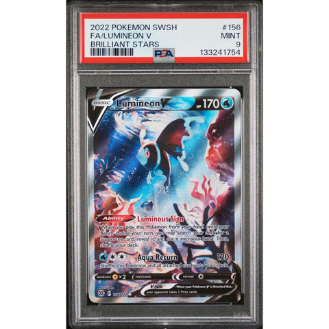 2022 POKEMON BRILLIANT STARS LUMINEON V 156/172 PSA 9