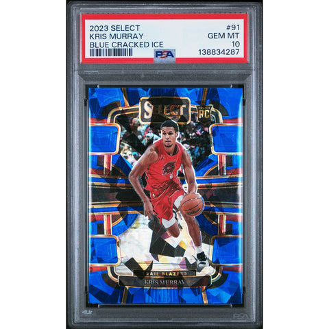 2023 PANINI PANINI SELECT KRIS MURRAY BLUE CRACKED ICE 91 PSA 10