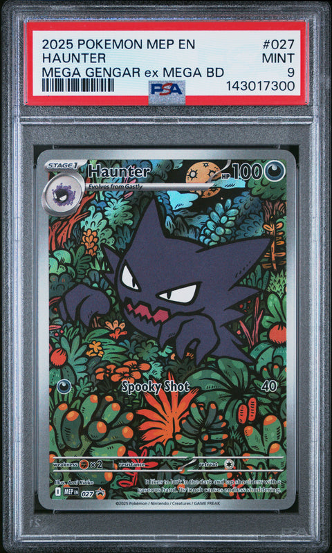 2028 POKEMON HAUNTER MEGA GENGAR EX BATTLE DECK MEP 027 PSA 9