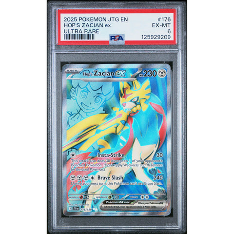 2025 POKEMON JOURNEY TOGETHER HOP'S ZACIAN 176/159 PSA 6