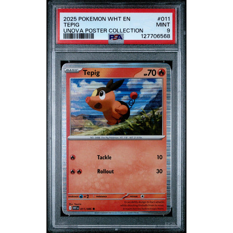 2025 POKEMON WHITE FLARE TEPIG UNOVA POSTER COLLECTION 011/086 PSA 9