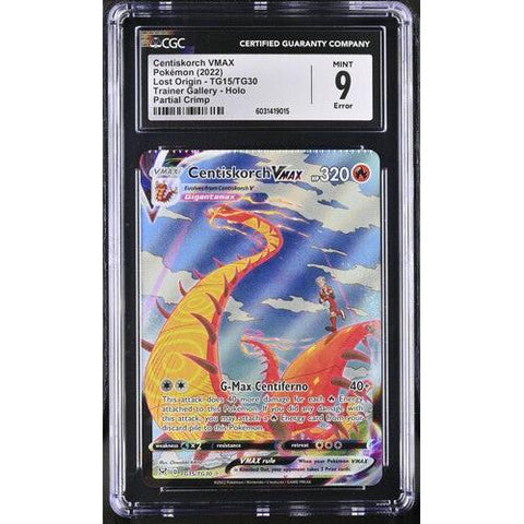 2022 POKEMON LOST ORIGIN CENTISKORCH VMAX ERROR CRIMP TG15/TG30 CGC 9