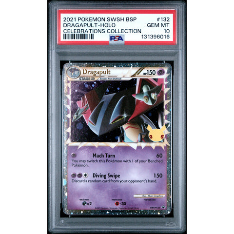 2021 POKEMON PROMO DRAGAPULT CELEBRATIONS COLLECTION SWSH132 PSA 10