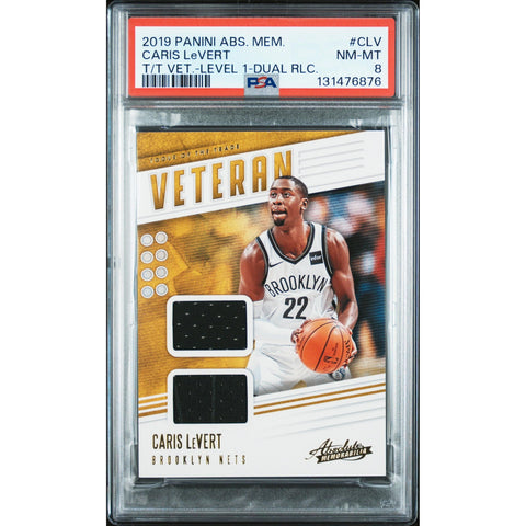 2019 PANINI CARIS LEVERT LEVEL 1-DUAL RELIC CLV PSA 8