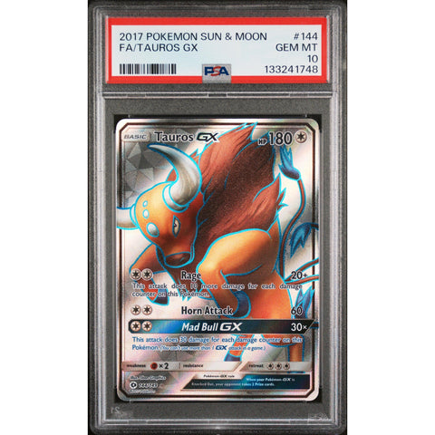 2017 POKEMON TAUROS GX 144/149 PSA 10