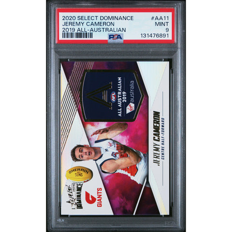 2020 PANINI SELECT DOMINANCE 2019 ALL-AUSTRALIAN JEREMY CAMERON AA11 PSA 9