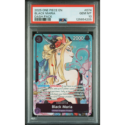 2025 ONE PIECE DASH PACK BLACK MARIA 074 PSA 10