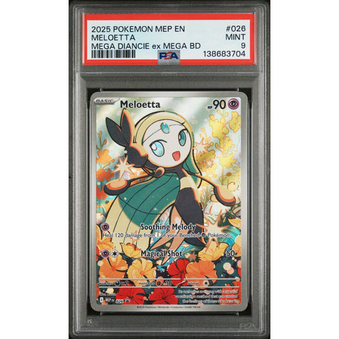 2025 POKEMON MELOETTA MEGA DIANCIE EX MEGA BATTLE DECK MEP026 PSA 9