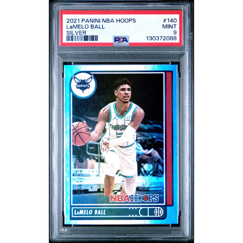 2021 PANINI PANINI NBA HOOPS LAMELO BALL SILVER 140 PSA 9