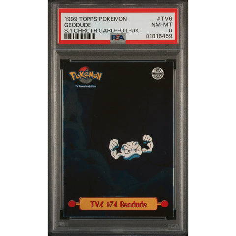 1999 POKEMON TOPPS SERIES 1 GEODUDE FOIL TV6 PSA 8