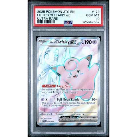 2025 POKEMON JOURNEY TOGETHER LILLIE'S CLEFAIRY EX 173/159 PSA 10