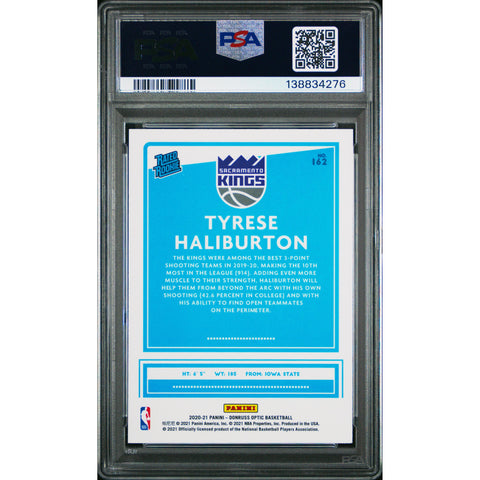 2020 PANINI PANINI DONRUSS OPTIC TYRESE HALIBURTON 162 PSA 9