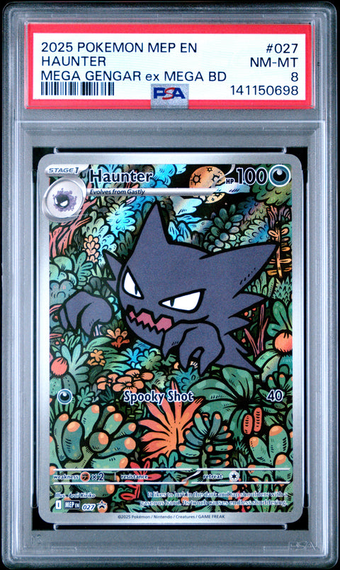 2025 POKEMON HAUNTER MEGA GENGAR EX MEGA BATTLE DECK 027 PSA 8