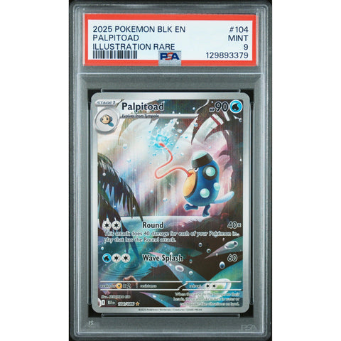 2025 POKEMON BLK EN-BLACK BOLT PALPITOAD ILLUSTRATION RARE 104/086 PSA 9