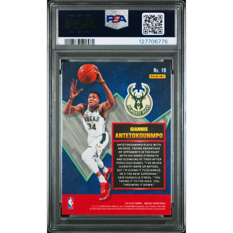 2019 PANINI MOSAIC JAM MASTERS G. ANTETOKOUNMPO 19 PSA 9
