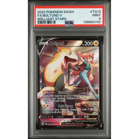 2022 POKEMON BRILLIANT STARS BOLTUND V TG13/TG30 PSA 9