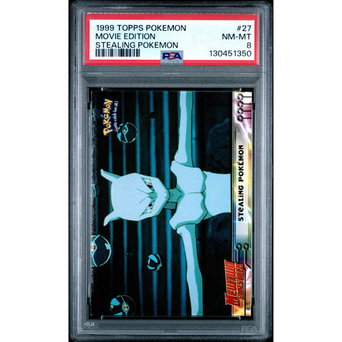 1999 POKEMON TOPPS THE MOVIE EDITION STEALING POKEMON 027 PSA 8