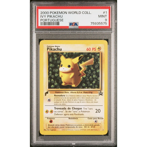 2000 POKEMON PIKACHU WORLD COLLECTION IVY PIKACHU PORTUGUESE 1 PSA 9