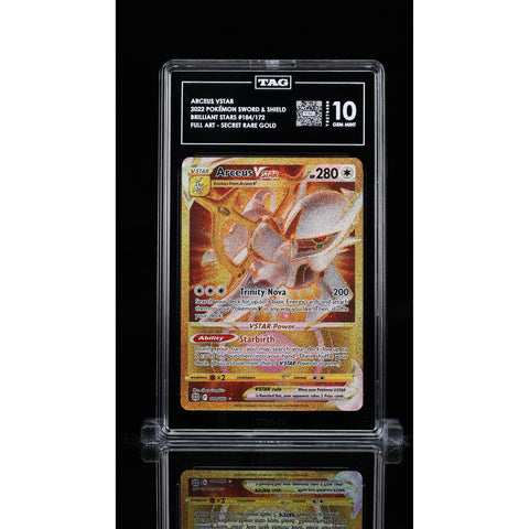 2022 POKEMON BRILLIANT STARS ARCEUS VSTAR SECRET GOLD 184/172 TAG 10