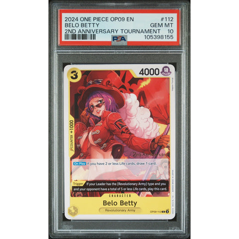 2024 ONE PIECE 2ND OP09 ANNIVERSARY TOURNAMENT BELO BETTY OP09-112 PSA 10